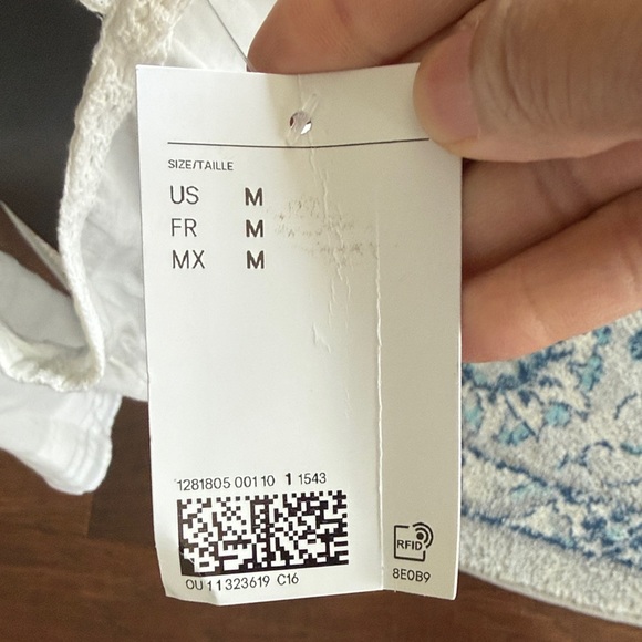 H&M White Ruffled Strap Crop Top - Picture 2 of 5